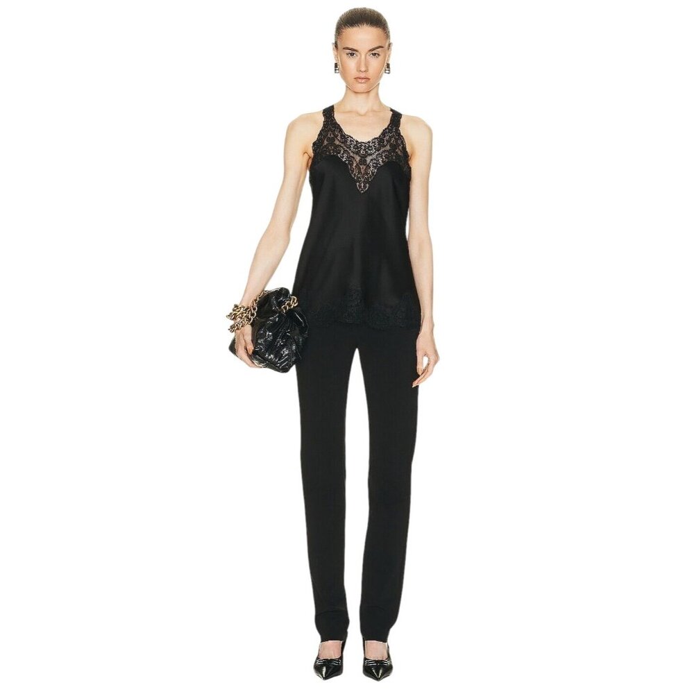 Balenciaga Stretch Pants in Black 36 New Womens Straight Stretch Trousers